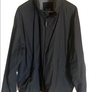 Classic GAP Jacket Hidden Hoodie Zip Close & Buttons Black 90’s Weather Gear XL